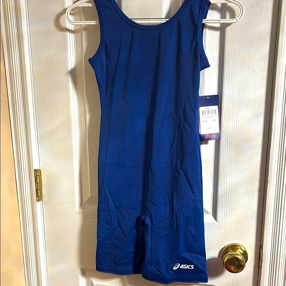 Asics Blue Performance Singlet with Scoop Neck